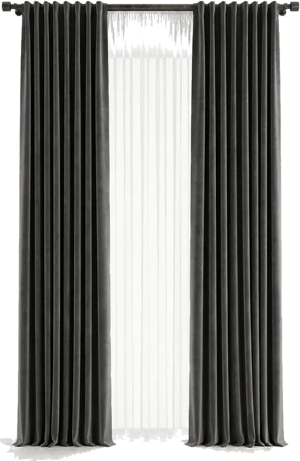 ผ้าม่านจีบพร้อมผ้าโปร่งและกล่องม่าน MR Curtain — pleated curtains with sheer and pelmet
